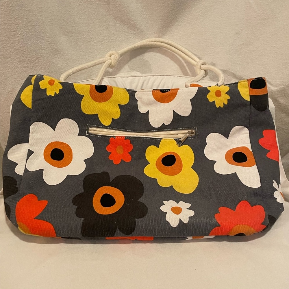 Farmhouse is My Style Floral Canvas Tote Bag - Gray, Red, Orange and Yellow - Picture 9 of 12
